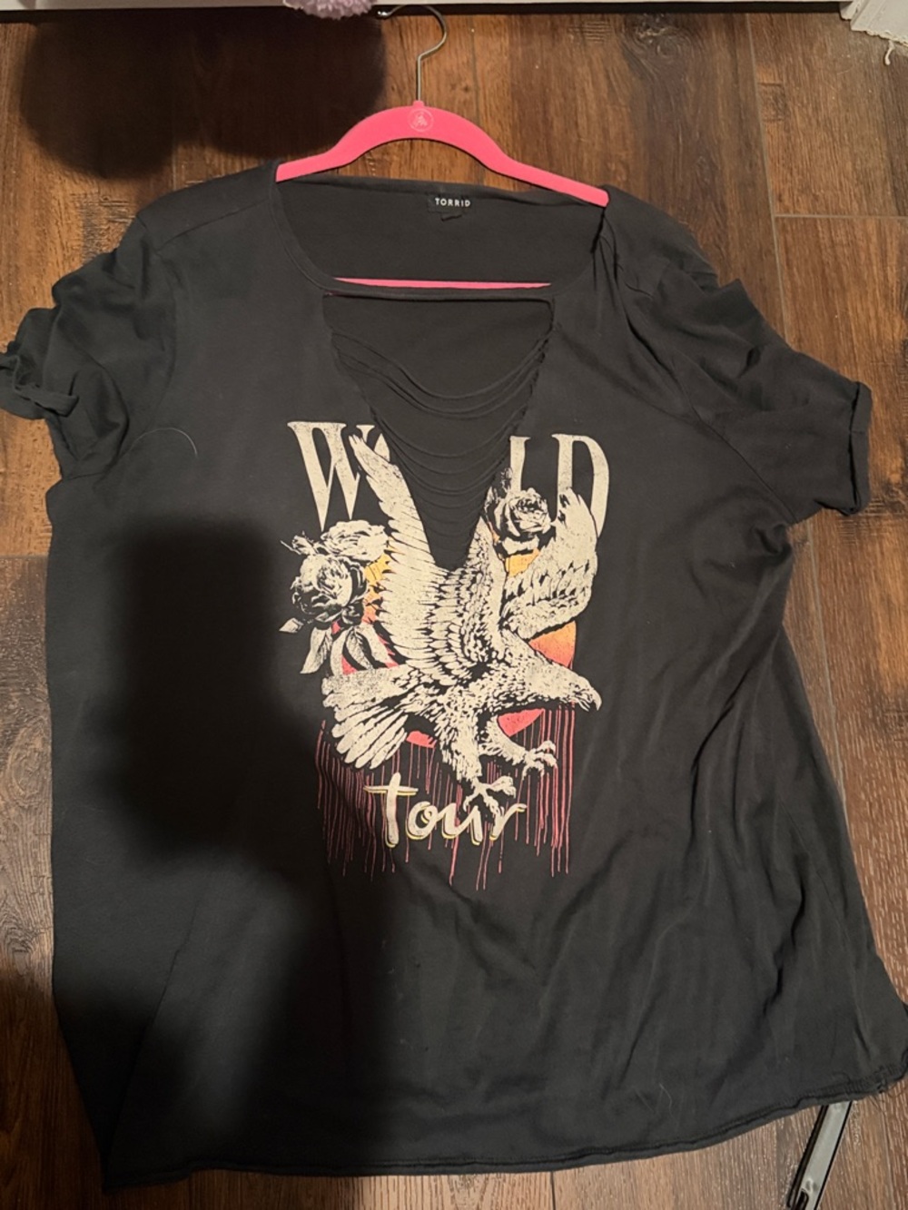 torrid Black Short-Sleeve Graphic Tee with Eagle Print